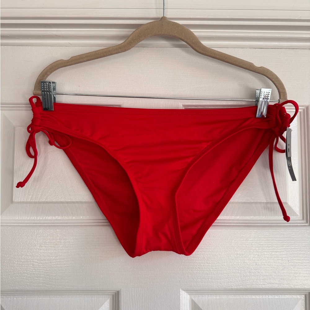 NWT Mossimo red swim bottoms side tie hipster!!!!